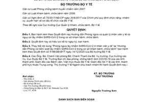 Quyết định 4158/QĐ-BYT 2021 Phòng ngừa quản lý nhân viên y tế có nguy cơ lây nhiễm SARSCoV2