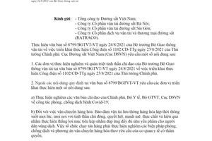 Công văn 1963/CĐSVN-VTATGT 2021 triển khai văn bản 8799/BGTVT-VT