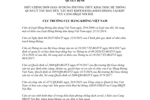 Quyết định 1502/QĐ-CHK 2021 điều chỉnh thời gian quản lý tàu bay đến tại Cảng Hàng không Nội Bài