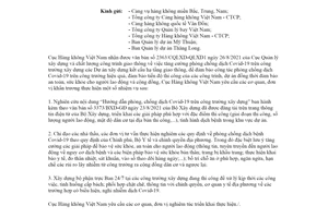 Công văn 3691/CHK-QLC 2021 phòng chống Covid19 trên công trường Dự án hạ tầng giao thông