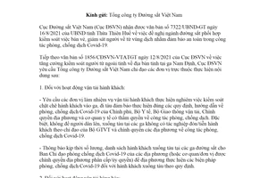 Công văn 1952/CĐSVN-VTATGT 2021 tăng cường phòng dịch trong hoạt động vận tải đường sắt