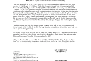 Công văn 2949/BTP-PLHSHC 2021 xử lý vấn đề phát sinh trong biện pháp phòng chống Covid19