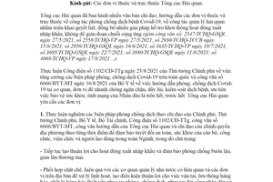 Công văn 4251/TCHQ-VP 2021 tăng cường công tác phòng chống dịch Covid 19