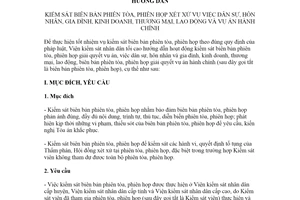 Hướng dẫn 31/HD-VKSTC 2021 kiểm sát biên bản phiên tòa phiên họp xét xử vụ việc dân sự