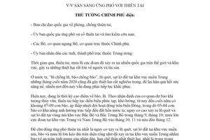 Công điện 1107/CĐ-TTg 2021 sẵn sàng ứng phó với thiên tai