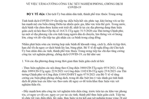 Công điện 1305/CĐ-TTg 2021 tăng cường công tác xét nghiệm phòng chống dịch COVID19