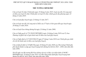 Quyết định 1454/QĐ-TTg 2021 phê duyệt Quy hoạch mạng lưới đường bộ thời kỳ 2021 2030