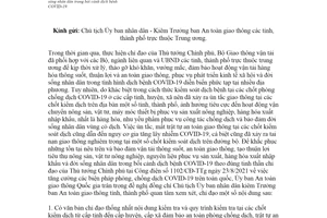 Công văn 135/CV-UBATGTQG 2021 bảo đảm an toàn giao thông trong bối cảnh dịch bệnh COVID 19