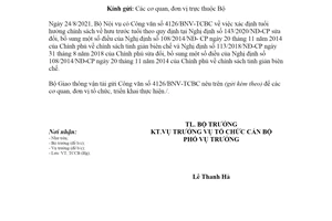 Công văn 8917/BGTVT-TCCB 2021 xác định tuổi hưởng chính sách về hưu trước tuổi