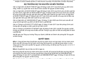 Quyết định 1686/QĐ-BTNMT 2021 công bố thủ tục hành chính lĩnh vực đất đai