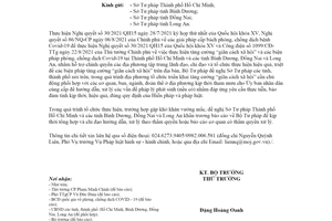 Công văn 2896/BTP-PLHSHC 2021 xử lý vấn đề phát sinh trong tăng cường giãn cách xã hội