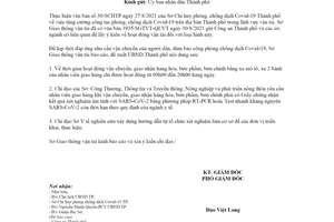 Công văn 3980/SGTVT-QLVT 2021 đề xuất hoạt động vận chuyển giao nhận bằng xe mô tô Hà Nội