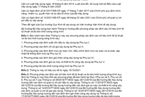 Thông tư 13/2021/TT-BXD xác định các chỉ tiêu kinh tế kỹ thuật và đo bóc khối lượng công trình