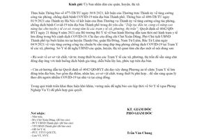 Công văn 13897/SYT-NVY 2021 chuẩn bị sẵn sàng đáp ứng phòng chống dịch COVID 19 Hà Nội