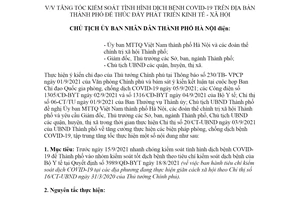 Công điện 20/CĐ-UBND 2021 tăng tốc kiểm soát tình hình dịch bệnh Covid 19 Hà Nội