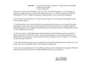 Công văn 4005/SGTVT-QLVT 2021 vận chuyển giao nhận hàng hóa bằng xe mô tô tại Vùng 1 Hà Nội