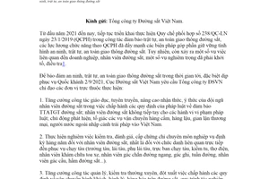 Công văn 2023/CĐSVN-VT&ATGT 2021 tăng cường bảo đảm an toàn giao thông đường sắt