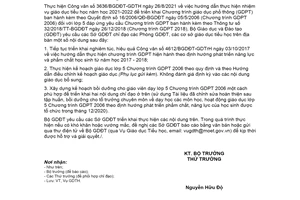 Công văn 3799/BGDĐT-GDTH 2021 thực hiện kế hoạch giáo dục đối với lớp 5