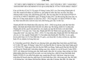 Chỉ thị 12/CT-UBND 2021 thực hiện nhiệm vụ năm học vượt qua đại dịch Thành phố Hồ Chí Minh