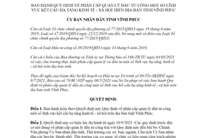 Quyết định 52/2021/QĐ-UBND quản lý đầu tư công lĩnh vực kết cấu hạ tầng kinh tế tỉnh Vĩnh Phúc