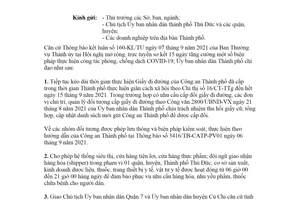 Công văn 2994/UBND-ĐT 2021 tăng cường kiểm soát trong thời gian giãn cách xã hội Hồ Chí Minh