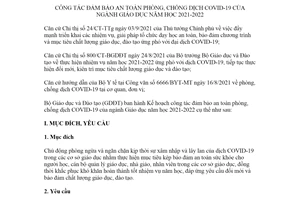 Kế hoạch 895/KH-BGDĐT 2021 công tác đảm bảo an toàn phòng chống dịch COVID19 ngành Giáo dục