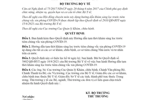 Quyết định 4355/QĐ-BYT 2021 Hướng dẫn tạm thời khám sàng lọc trước tiêm vắc xin COVID19