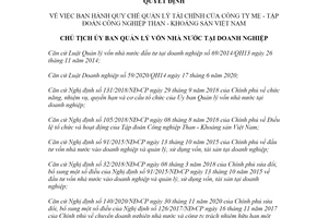 Quyết định 406/QĐ-UBQLV 2021 Quy chế quản lý tài chính của Công ty mẹ Tập đoàn Công nghiệp Than