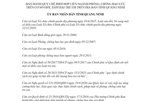 Quyết định 2996/QĐ-UBND 2021 Quy chế phối hợp phòng chống bạo lực trên cơ sở giới Quảng Ninh