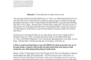 Công văn 5184/SLĐTBXH-VLATLĐ 2021 thực hiện hỗ trợ người lao động tự do Sở Lao động Hà Nội