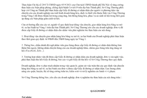 Công văn 3941/SCT-QTLM 2021 tuân thủ vận chuyển hàng hóa bằng mô tô Sở Công thương Hà Nội