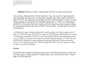 Công văn 5178/SLĐTBXH-LĐTLBH 2021 hỗ trợ người sử dụng lao động khó khăn do COVID19 Hà Nội