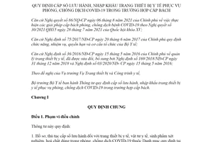 Thông tư 13/2021/TT-BYT cấp số nhập khẩu thiết bị y tế phòng chống COVID19 trường hợp cấp bách