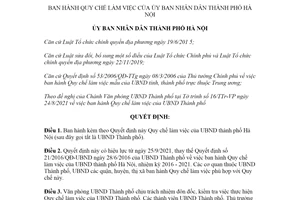 Quyết định 16/2021/QĐ-UBND Quy chế làm việc của Ủy ban nhân dân Thành phố Hà Nội