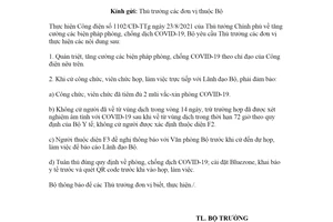 Công văn 3031/LĐTBXH-VP 2021 thực hiện biện pháp phòng chống Covid 19