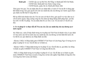 Công văn 114/TANDTC-HTQT 2021 xác minh địa chỉ của đương sự ở nước ngoài