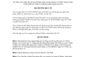 Quyết định 4498/QĐ-BYT 2021 sửa đổi Hướng dẫn điều trị COVID19 do chủng vi rút Corona mới