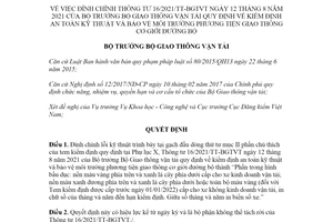 Quyết định 1697/QĐ-BGTVT 2021 đính chính Thông tư 16/2021/TT-BGTVT