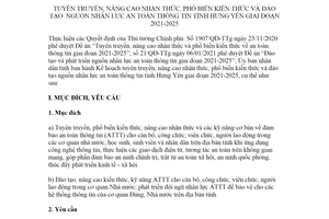 Kế hoạch 140/KH-UBND 2021 nâng cao nhận thức nguồn nhân lực an toàn thông tin tỉnh Hưng Yên