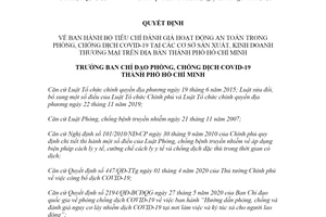 Decision 3328/QD-BCD 2021 Safety and Prevention Against Covid19 at Production Facilities Ho Chi Minh