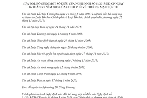 Nghị định 85/2021/NĐ-CP sửa đổi Nghị định 52/2013/NĐ-CP về thương mại điện tử