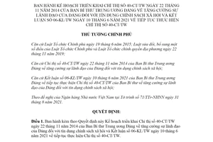 Quyết định 1630/QĐ-TTg 2021 Kế hoạch tăng cường sự lãnh đạo của Đảng đối với tín dụng chính sách xã hội