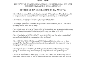Quyết định 2832/QĐ-UBND 2021 Kế hoạch nâng cao năng lực Kiểm lâm Vũng Tàu năm 2022
