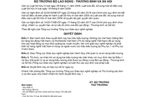 Quyết định 1071/QĐ-LĐTBXH 2021 biểu tượng Skilling up Viet Nam và Worldskills Viet Nam