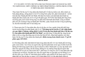 Thông báo 3818/TB-CATTP-PC06 2021 tuyên truyền kiểm soát phòng chống Covid19 Hồ Chí Minh
