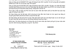 Công văn 10352/SGTVT-KT 2021 tạo thuận lợi người lao động di chuyển giữa Hồ Chí Minh và tỉnh lân cận