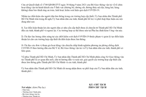 Công văn 3251/UBND-ĐT 2021 phối hợp hỗ trợ người dân lưu thông trong trường hợp cần thiết Hồ Chí Minh