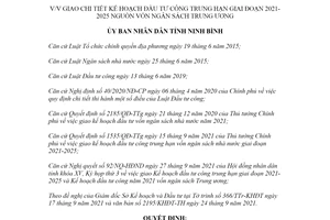 Quyết định 1060/QĐ-UBND 2021 giao chi tiết Kế hoạch đầu tư công trung hạn tỉnh Ninh Bình