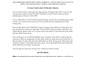 Quyết định 35/2021/QĐ-UBND chức năng nhiệm vụ quyền hạn của Sở Giáo dục tỉnh Sóc Trăng