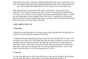 Kế hoạch 1498/KH-UBDT 2021 Hội nghị tổng kết Chương trình phối hợp công tác giai đoạn 2014 2020